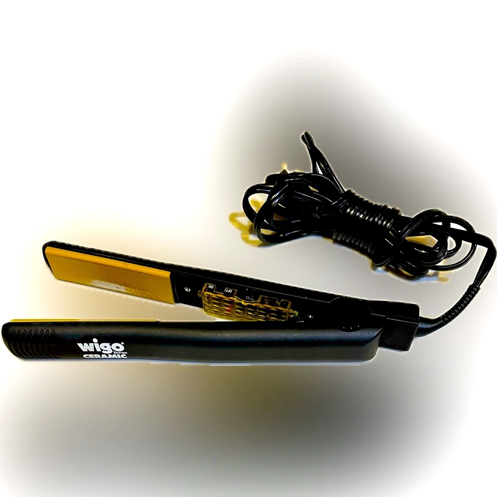 WIGO 1” TITANIUM CERAMIC PLATE FLAT IRON STRAIGHTENER HAIR STYLE TOOL 12 HEAT